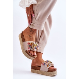 Pantuflas Mujer Plataforma S.Barski KV-578-1 Nude beige 4