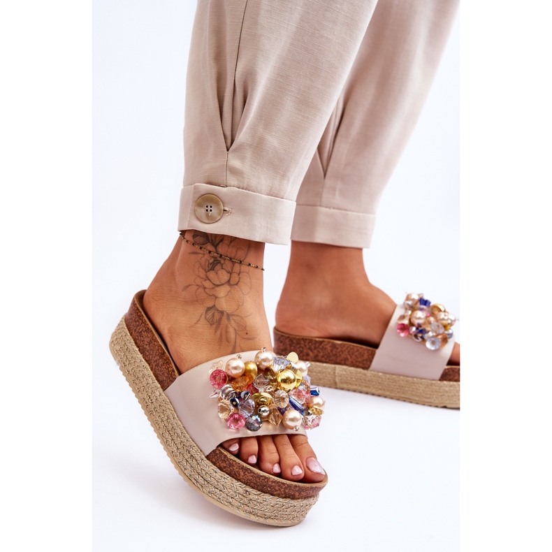 Pantuflas Mujer Plataforma S.Barski KV-578-1 Nude beige 2 Pantuflas Mujer Plataforma S.Barski KV-578-1 Nude beige 2