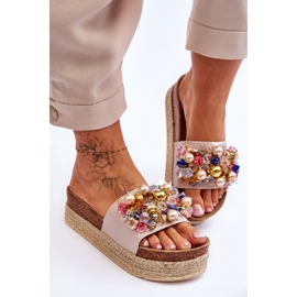 Pantuflas Mujer Plataforma S.Barski KV-578-1 Nude beige 3