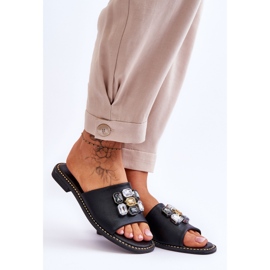 Sandalias Mujer Con Piedras S.Barski KV-2775-31 Negro 6