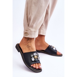 Sandalias Mujer Con Piedras S.Barski KV-2775-31 Negro 2