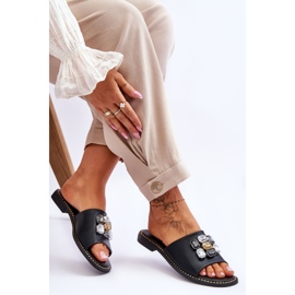 Sandalias Mujer Con Piedras S.Barski KV-2775-31 Negro 5