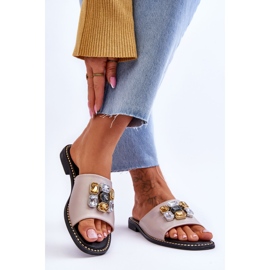 Pantuflas Mujer Con Piedras S.Barski KV-2775-31 Nude beige 2