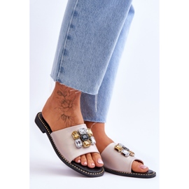 Pantuflas Mujer Con Piedras S.Barski KV-2775-31 Nude beige 7