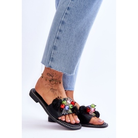 S.Barski Pantuflas Con Cuentas Decorativas KV-2775-47 Negro 8