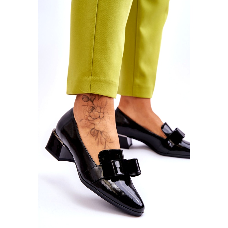 Vinceza Bombas De Charol De Moda Con Un Lazo Decorativo Shira Negro 2