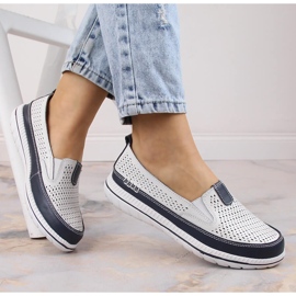 Slip-on mujer cómodos en piel blanco eVento 5364 5