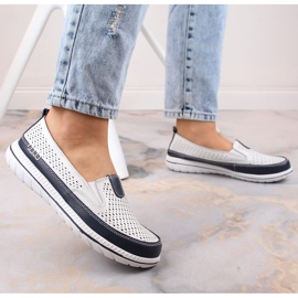 Slip-on mujer cómodos en piel blanco eVento 5364 6