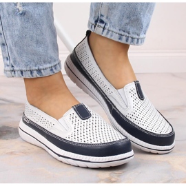 Slip-on mujer cómodos en piel blanco eVento 5364 7