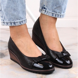 Zapatos de salón de mujer negros con cuña Potocki SZ12062 6
