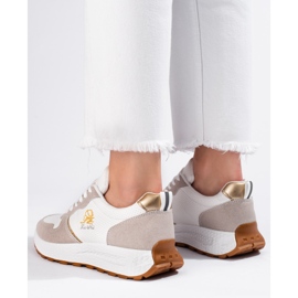 W. Potocki Zapatillas con suela gruesa Potocki blanco y beige. 2