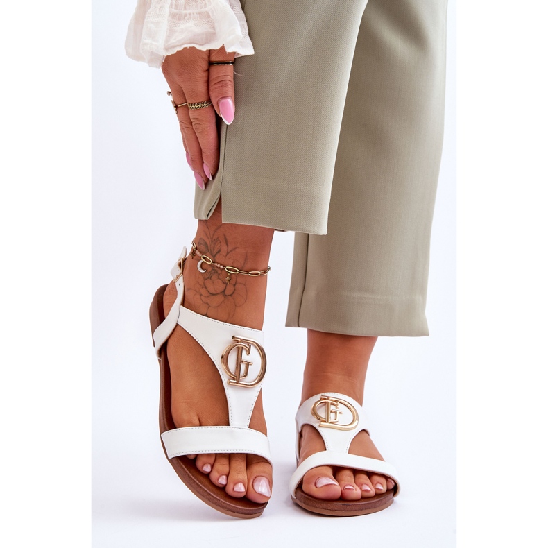 Sandalias Planas Piel S.Barski KV-5541-32 Blanco 1