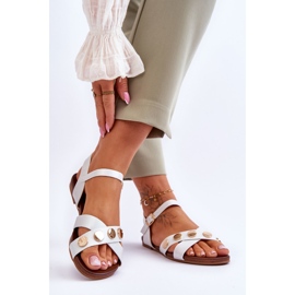 Sandalias Planas S.Barski KV-5541-35 Blanco y Plata 2