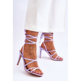 Sandalias Atadas De Mujer En Un Tacón Alto Morado Meya púrpura 2