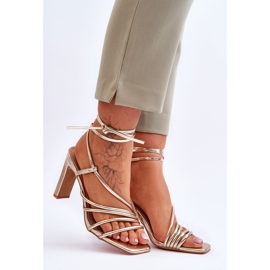 FJ1 Sandalias de tacón alto Tessoro doradas a la moda dorado 7