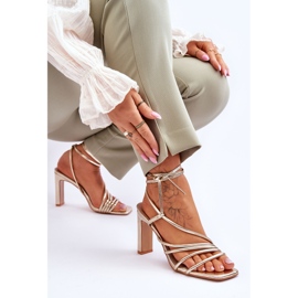 FJ1 Sandalias de tacón alto Tessoro doradas a la moda dorado 5