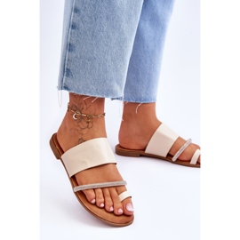 Chanclas De Mujer Con Tira Decorativa Beige Sublime 2
