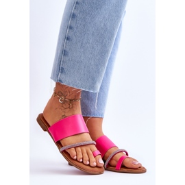 Chanclas De Mujer Con Tira Decorativa Fucsia Sublime rosado 7