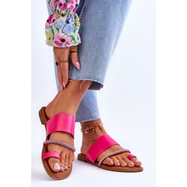 Chanclas De Mujer Con Tira Decorativa Fucsia Sublime rosado 2