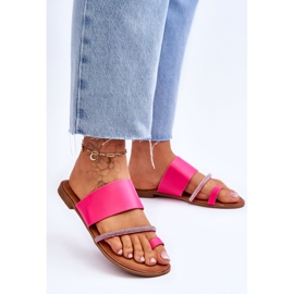 Chanclas De Mujer Con Tira Decorativa Fucsia Sublime rosado 3