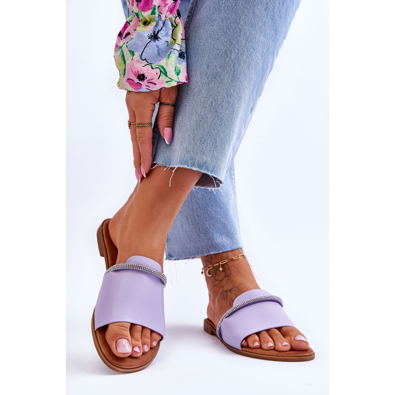 Elegantes Tacones Planos Púrpura Termen violeta 2