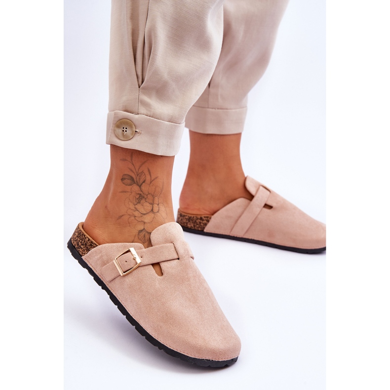 FJ1 Sandalias Ante Plataforma Corcho Beige Vellma 2