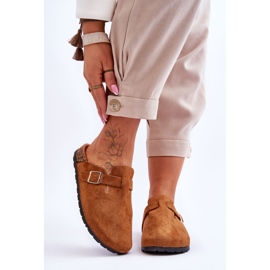 Pantuflas Plataforma Corcho Ante Vellma Camel marrón 1