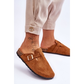 Pantuflas Plataforma Corcho Ante Vellma Camel marrón 2