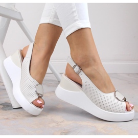 Sandalias mujer cuña piel beige Filippo DS4406 3