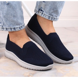 Atletico Deportivas cómodas mujer slip-on azul marino Ladies Style 7