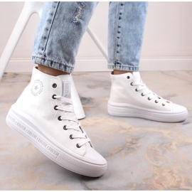 Zapatillas tobilleras de mujer con plataforma blancas Big Star LL274A183 blanco 4