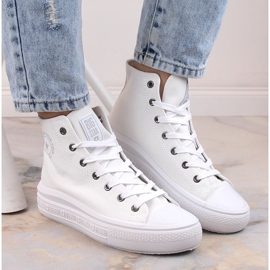 Zapatillas tobilleras de mujer con plataforma blancas Big Star LL274A183 blanco 5