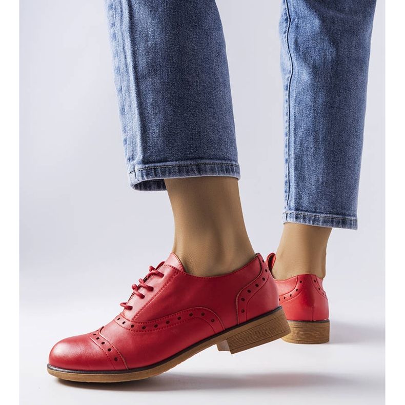 Zapatos brogue beige LS5379 Taupe rojo 1