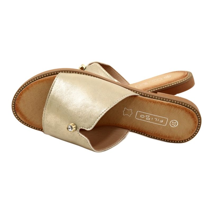 Pantuflas de mujer de moda Filippo DK4625/23 GO Gold dorado 4