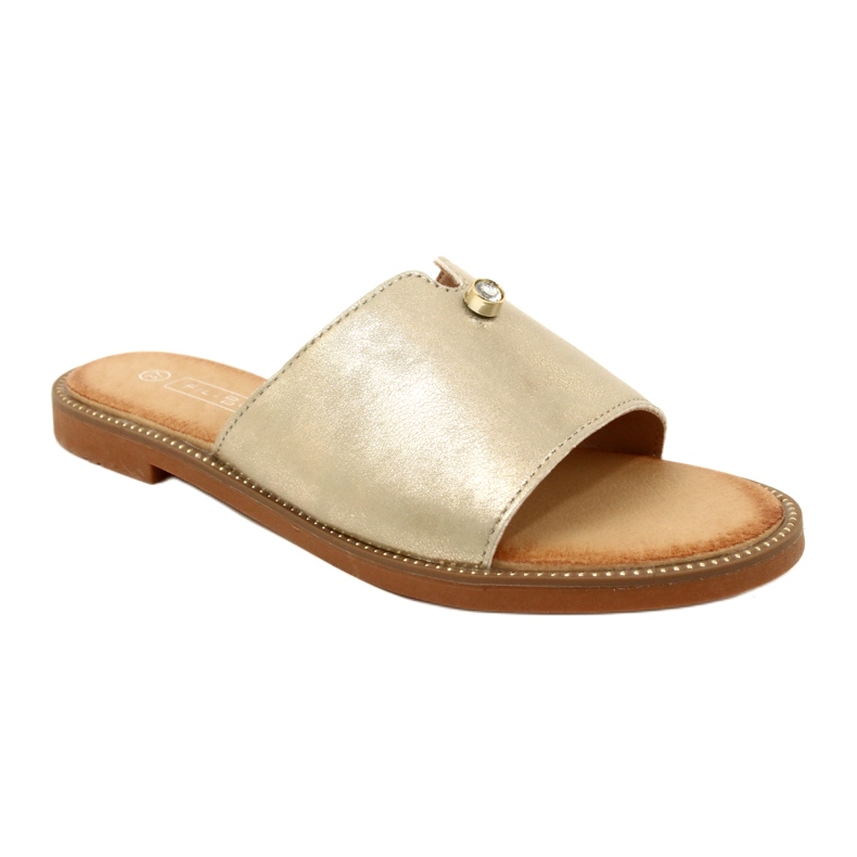 Pantuflas de mujer de moda Filippo DK4625/23 GO Gold dorado 1