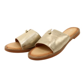 Pantuflas de mujer de moda Filippo DK4625/23 GO Gold dorado 3