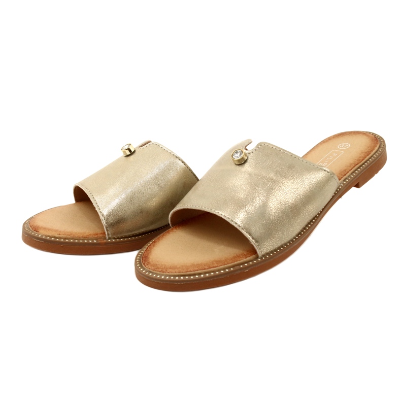 Pantuflas de mujer de moda Filippo DK4625/23 GO Gold dorado 3