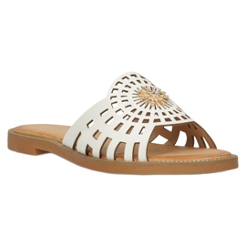 Chanclas De Mujer De Moda Caladas Con Circonitas Filippo DK4621/23 WH Blanco 6