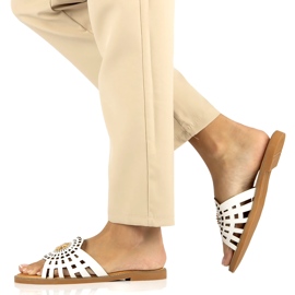 Chanclas De Mujer De Moda Caladas Con Circonitas Filippo DK4621/23 WH Blanco 7