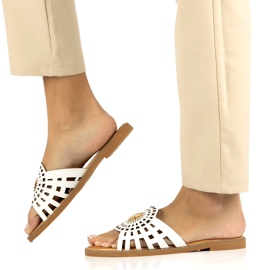 Chanclas De Mujer De Moda Caladas Con Circonitas Filippo DK4621/23 WH Blanco 8