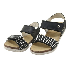 Bartek Sandalias de cuero azul marino de chicas en puntos 3