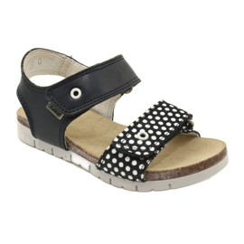 Bartek Sandalias de cuero azul marino de chicas en puntos 1