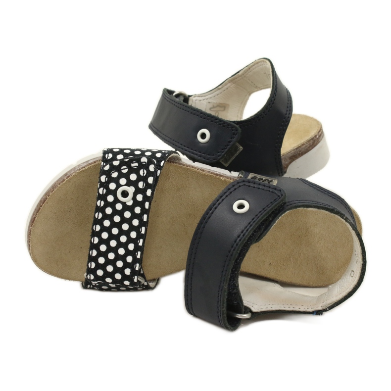 Bartek Sandalias de cuero azul marino de chicas en puntos 5