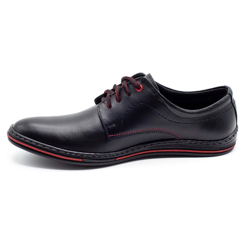 Olivier Zapatos de cuero para hombre 295LU negro con rojo 1