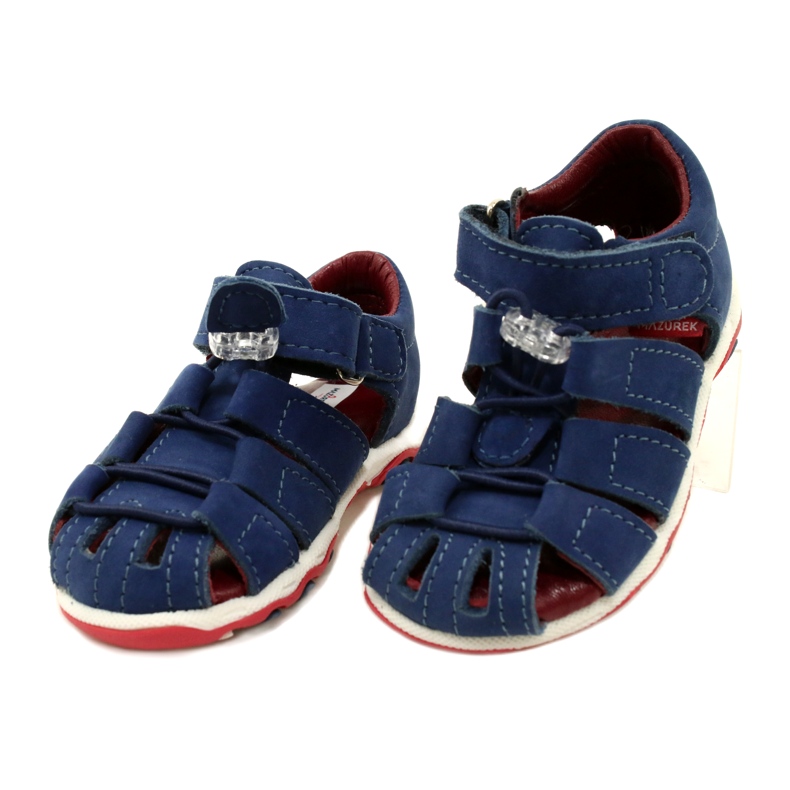 Sandalias de cuero chicos Mazurek 1364 azul marino 3
