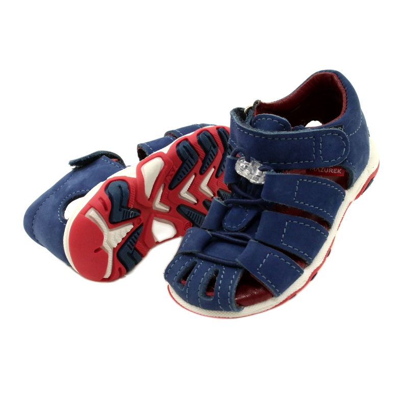 Sandalias de cuero chicos Mazurek 1364 azul marino 4