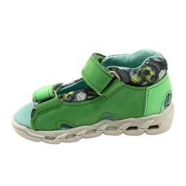 Sandalias de cuero para niños para velcro mazurek 1363 verde 2