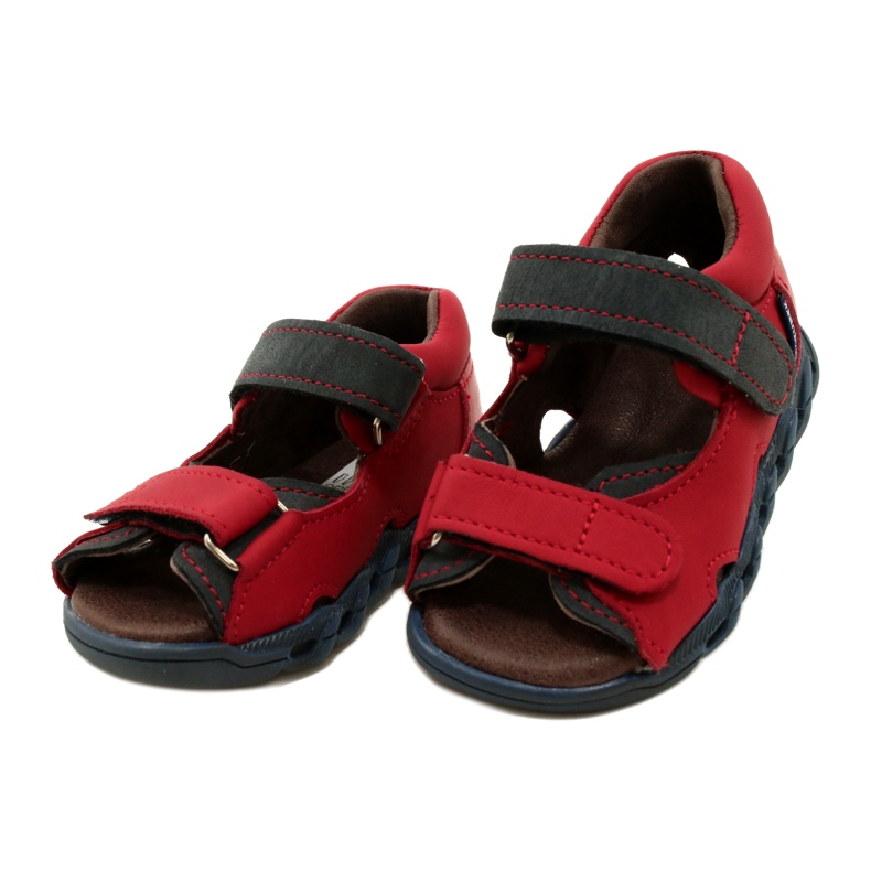Sandalias de cuero para niños para velcro mazurek 1363 rojo 3 Sandalias de cuero para niños para velcro mazurek 1363 rojo 3