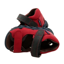 Sandalias para niños de cuero para velcro mazurek 1363 rojo 5