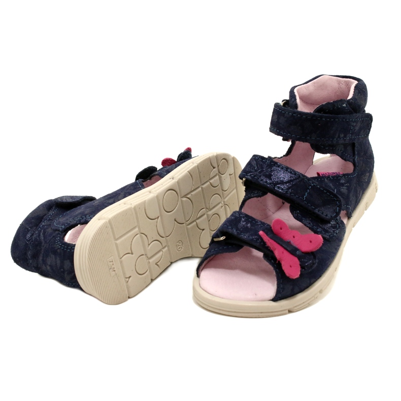 Sandalias altas preventivas Mazurek 1291 Mariposas azul 4